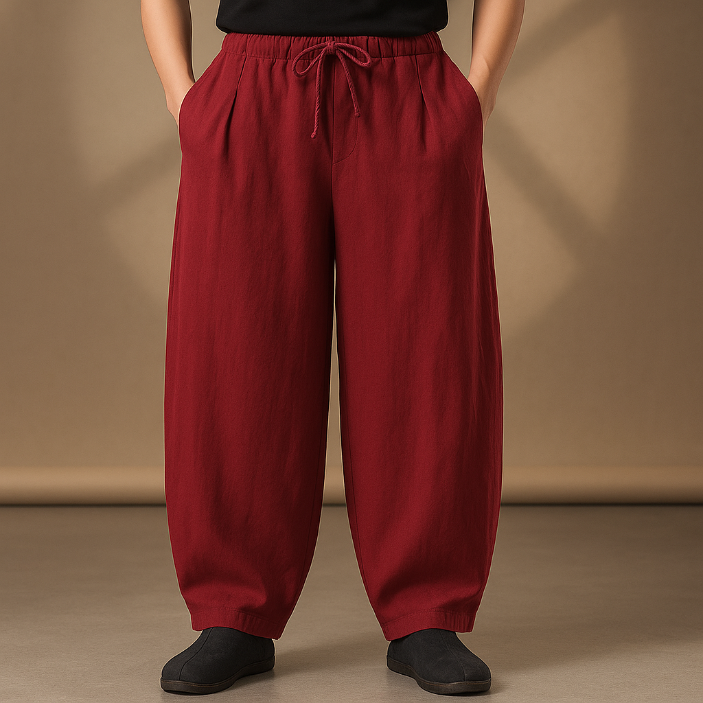 Ava Women's Baggy Jeans | 100% Linen, Adjustable Waist, Deep Pockets 4