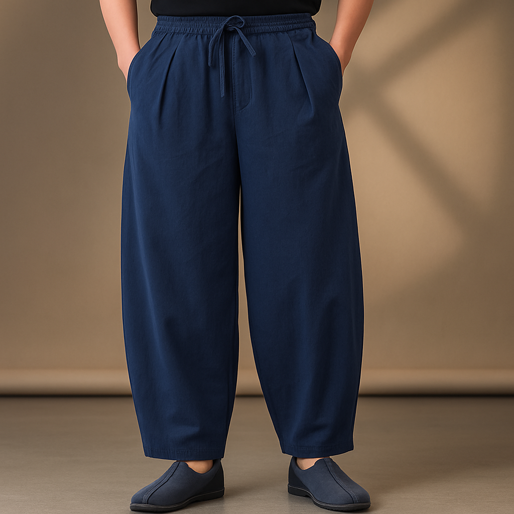 Ava Women's Baggy Jeans | 100% Linen, Adjustable Waist, Deep Pockets 5