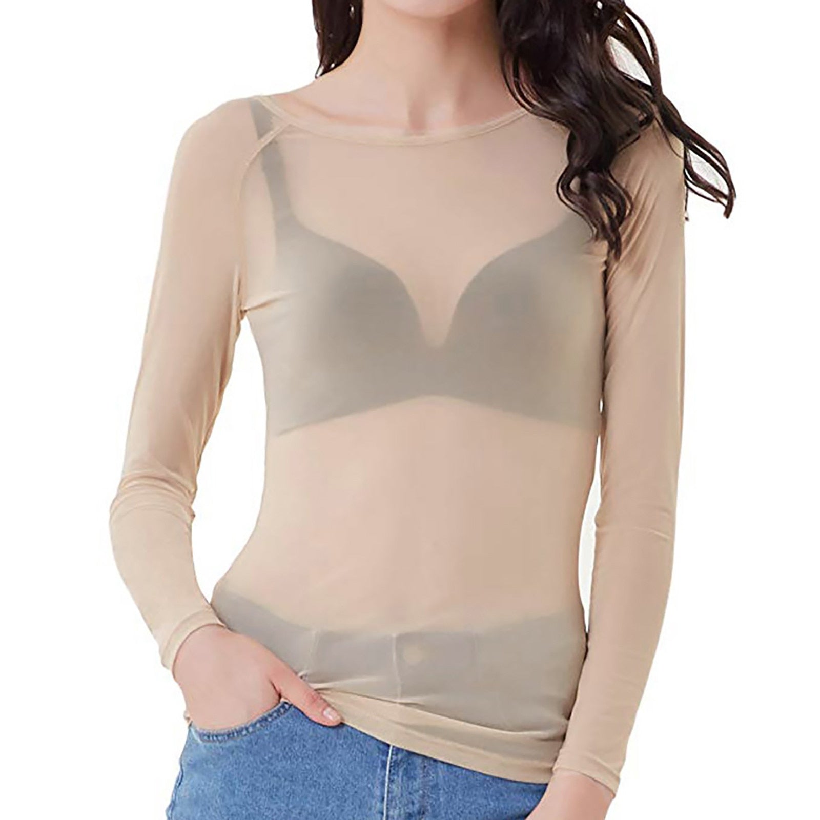 Avencea Women's Mesh Top | Comfortable Polyester, Stylish Long Sleeve 4