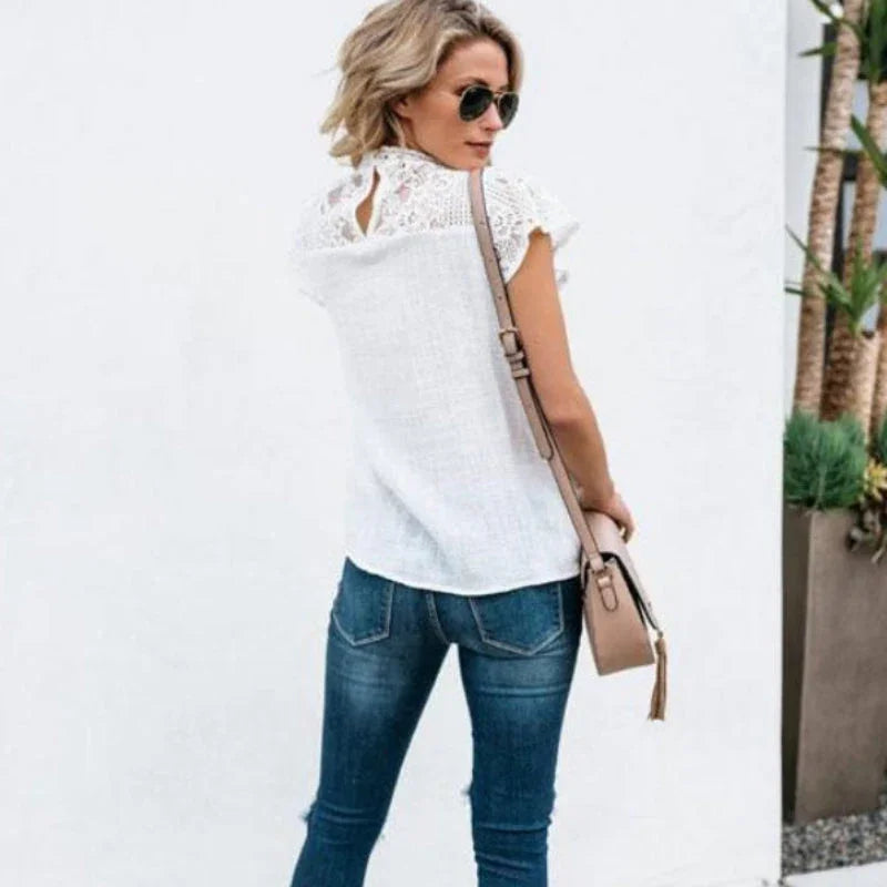 Bella Women's Blouse | Bohemian Lace Puff Sleeve Top for Summer 2