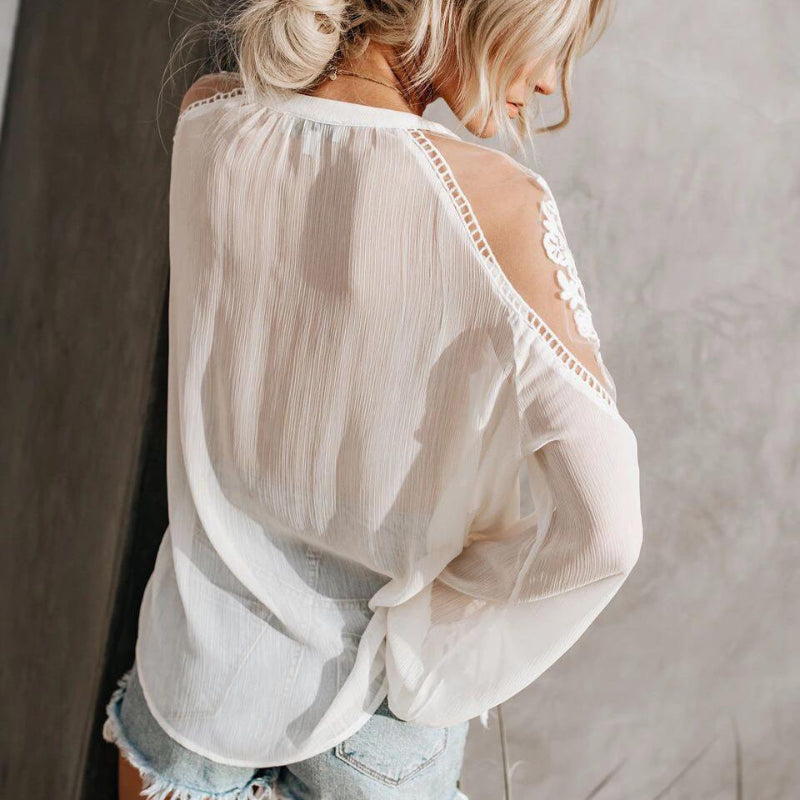 Bella Women's Blouse | Lace Detailing, Vintage Bohemian Summer Top 3