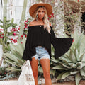 Bella Women's Boho Top | Off-Shoulder Flare Sleeve, Lightweight 0