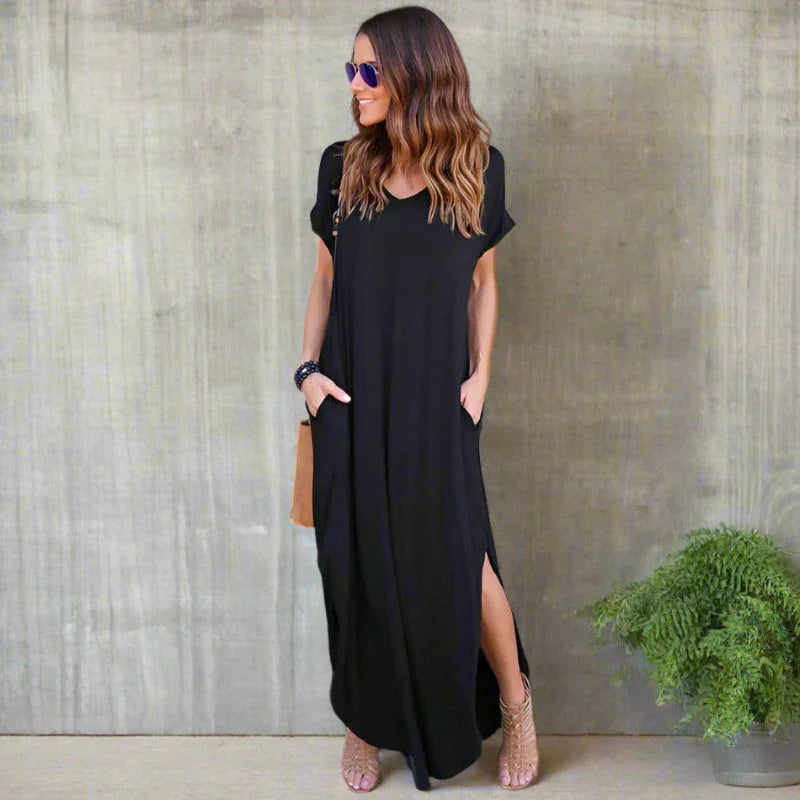 Cali Women's Maxi Dress | V-Neck, Boho Style, Plus Size Available 1