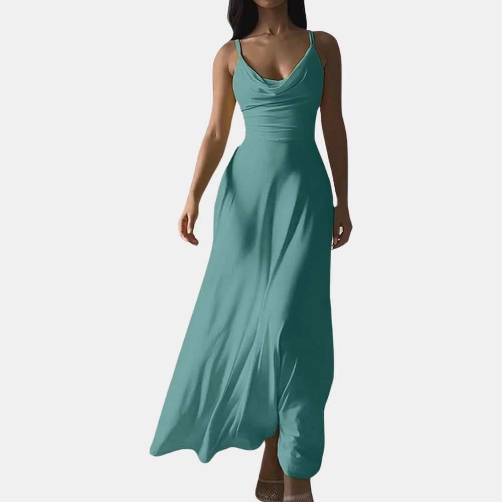Celia Women's Maxi Dress | Elegant Cowl Neck Design 12