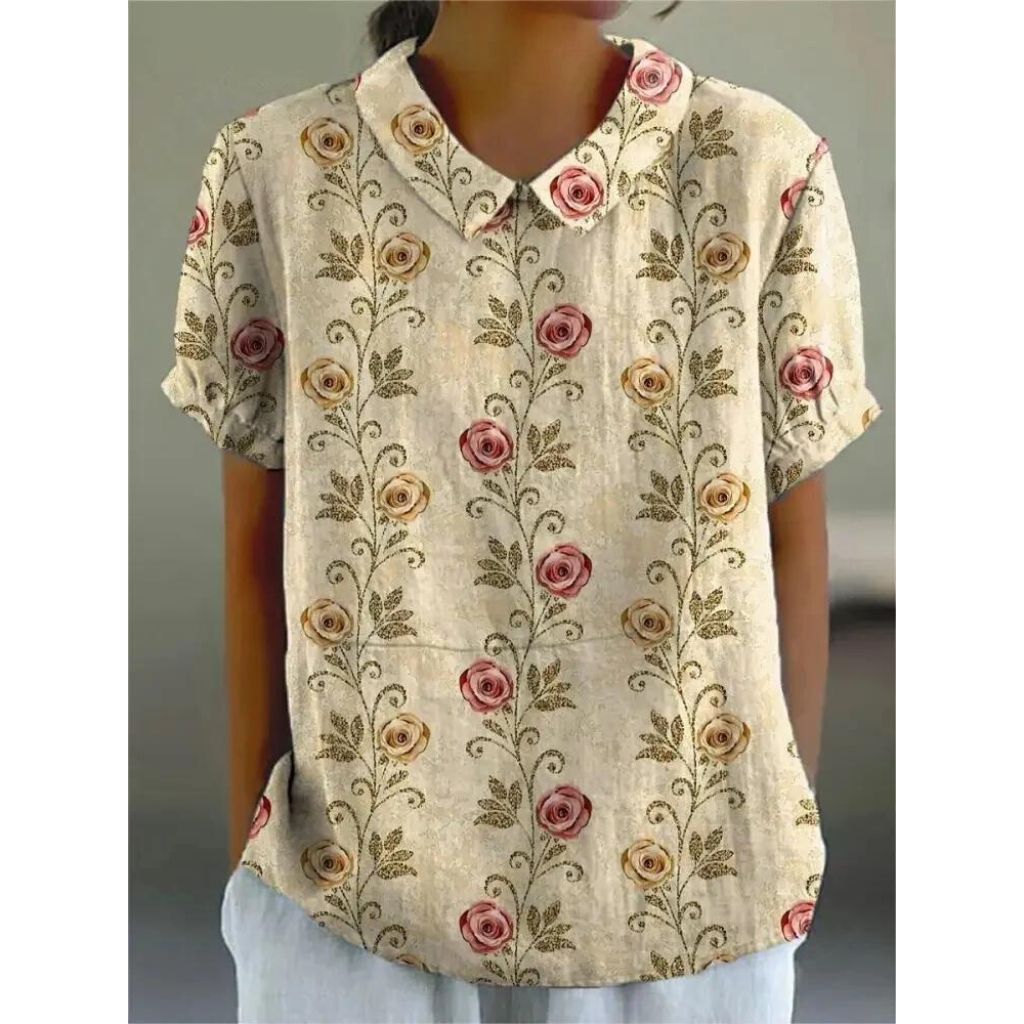 Flora Women's Blouse | Floral Print, Casual Summer Top 0