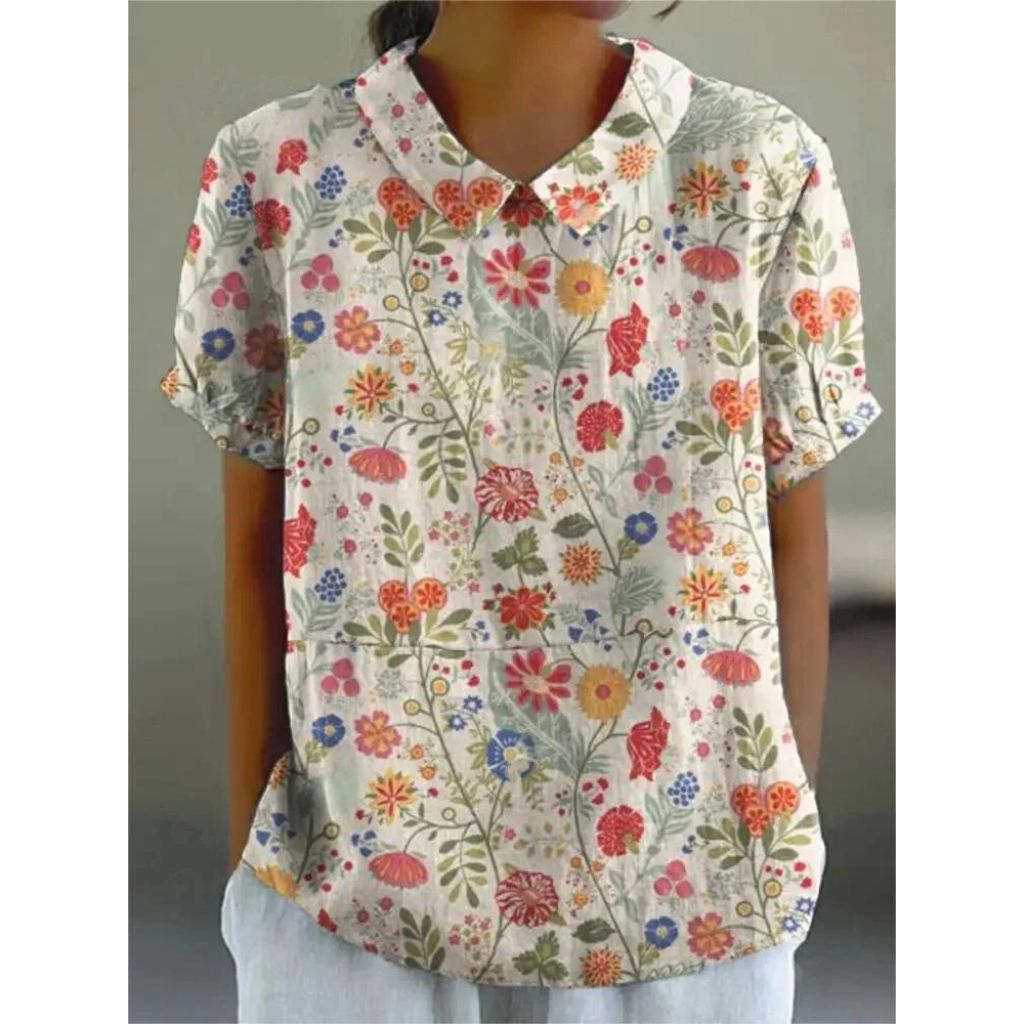 Flora Women's Blouse | Floral Print, Casual Summer Top 2