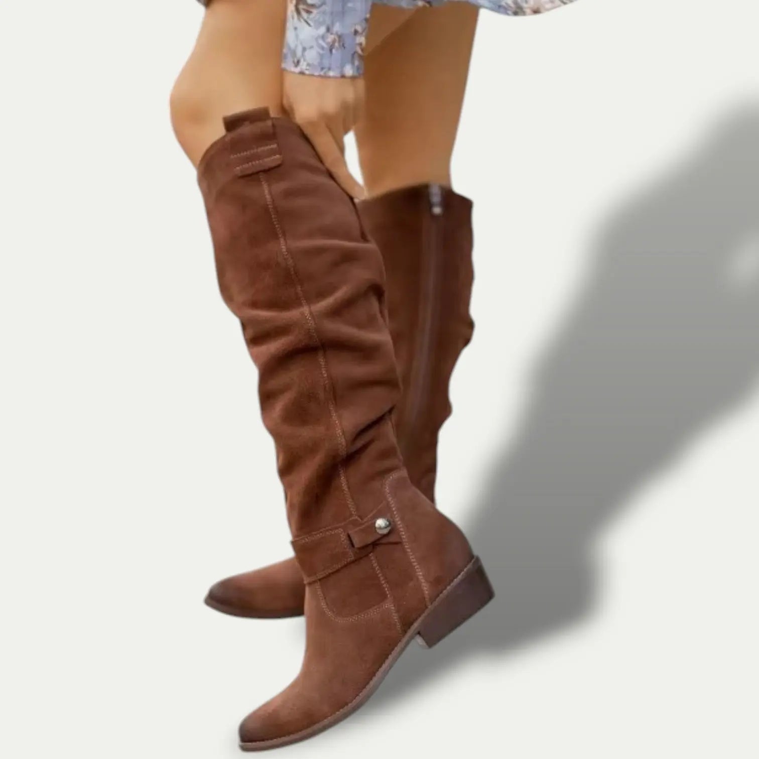 Luna Women's Cowgirl Boots | Soft Suede, Low-Heel Comfort 1