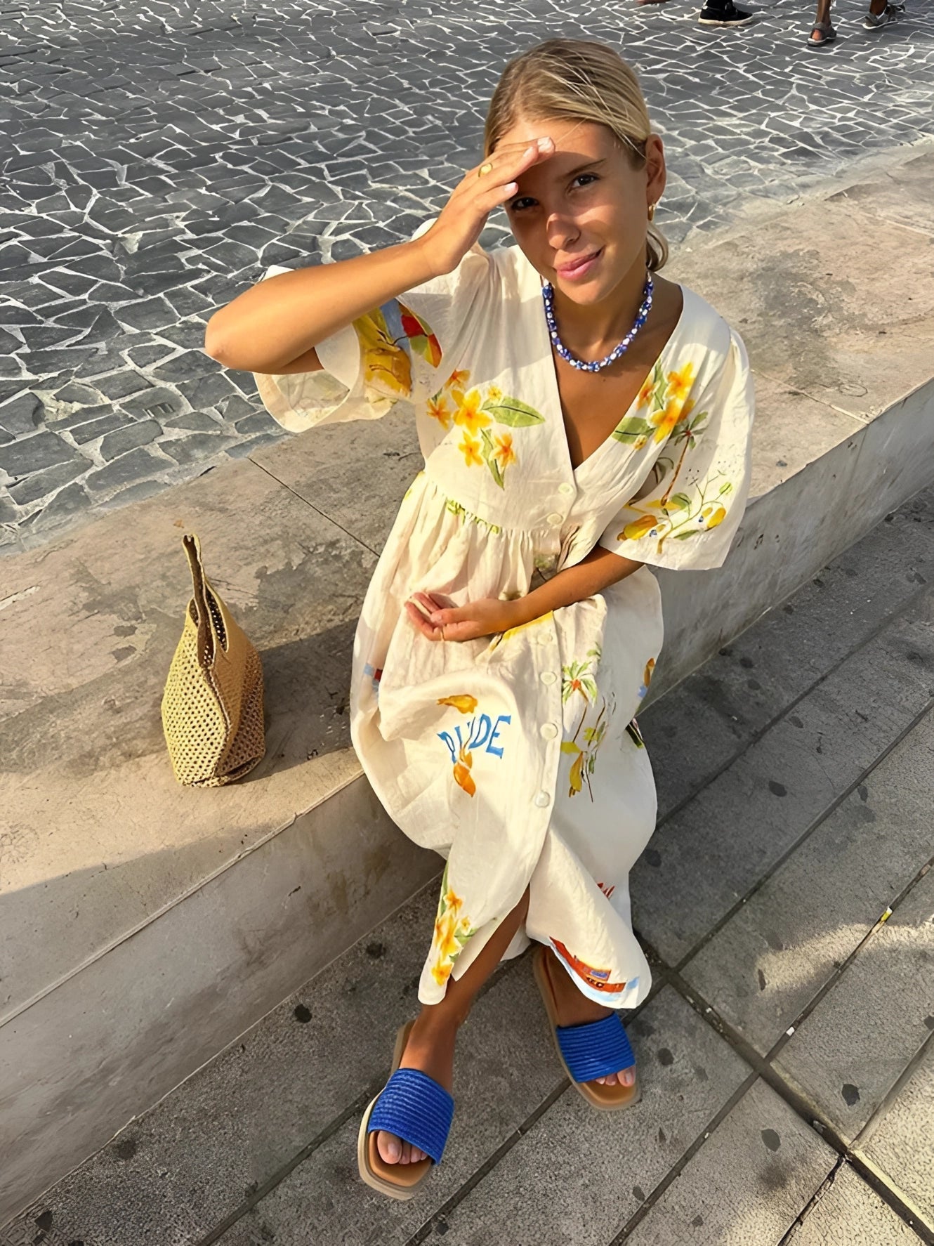 Rhea Women's Maxi Dress | Cotton, Chic Fruit Pattern for Summer 1