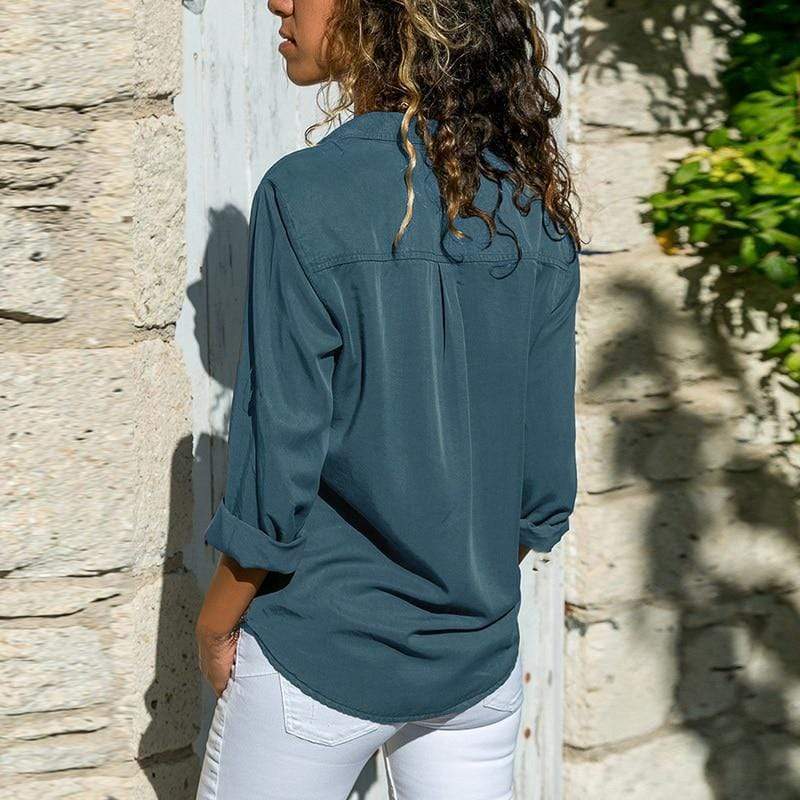 Vera Women's Long Sleeve Top | Polyester with Pockets 7