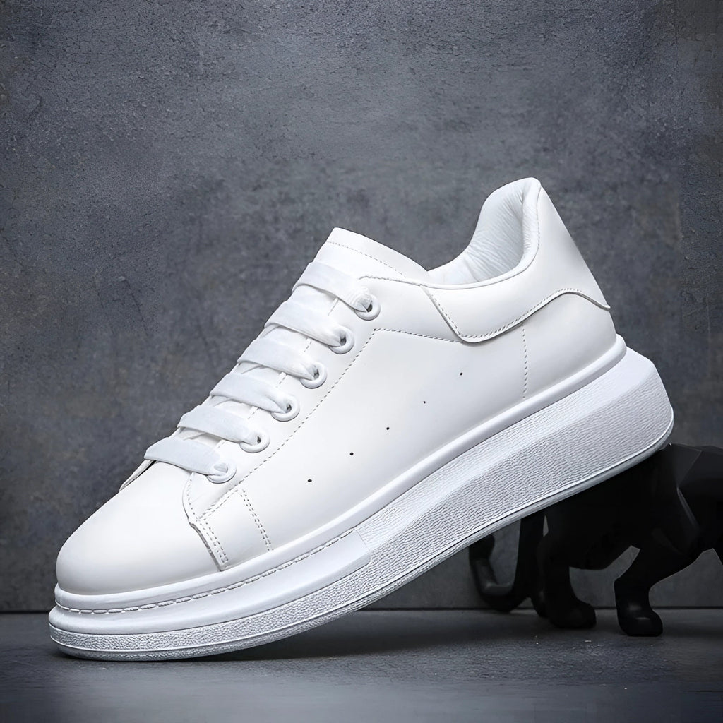 Walt Unisex Low-Top Sneakers | White Leather, Minimalist Design 0